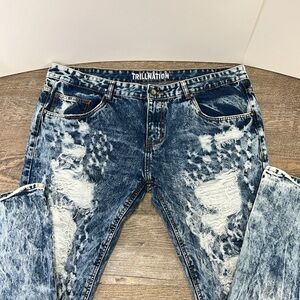 TRILLNATION Men’s Distressed Slim Jeans Size 40x32